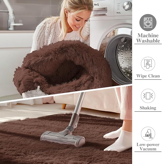 OLANLY 6x7 Area Rugs for Living Room Bedroom, Machine Washable Soft Fluffy - Image 2