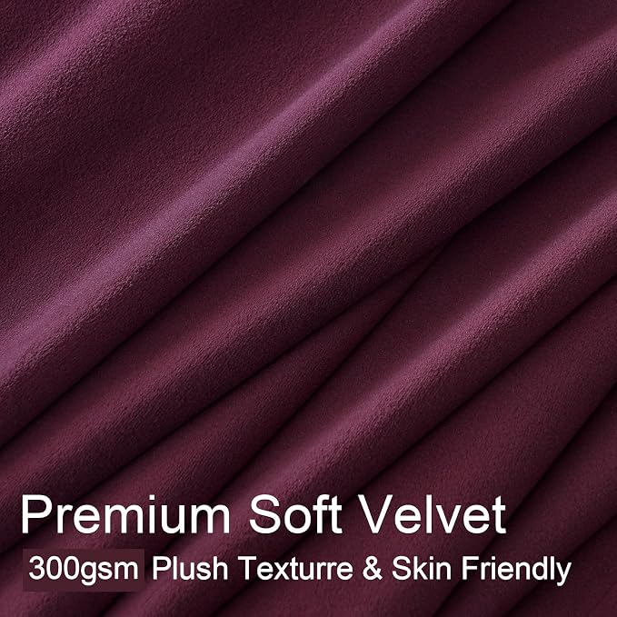 90 Inch Long Dark Purple Velvet Curtains 2 Panels Luxury Elegant Home - Image 3