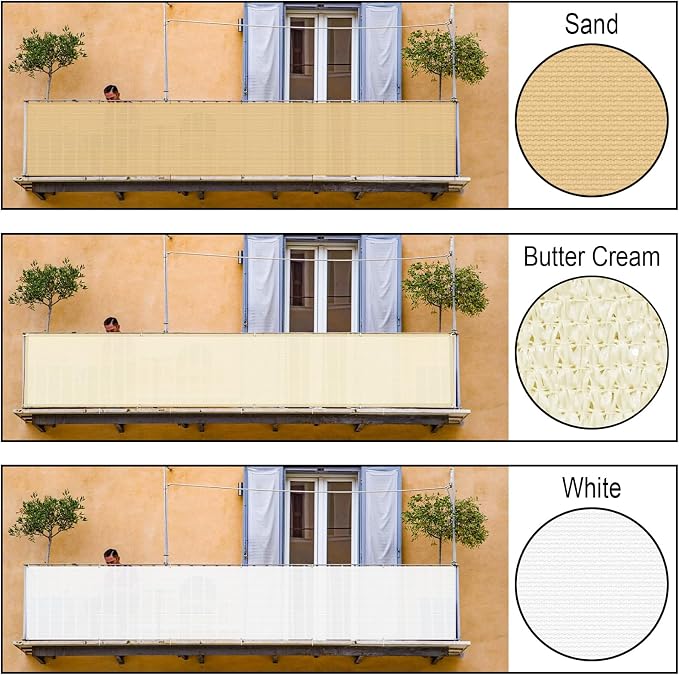3'x25' Brown Balcony Privacy Screen Fence Windscreen 90% UV Block | 90% privacy - Image 5