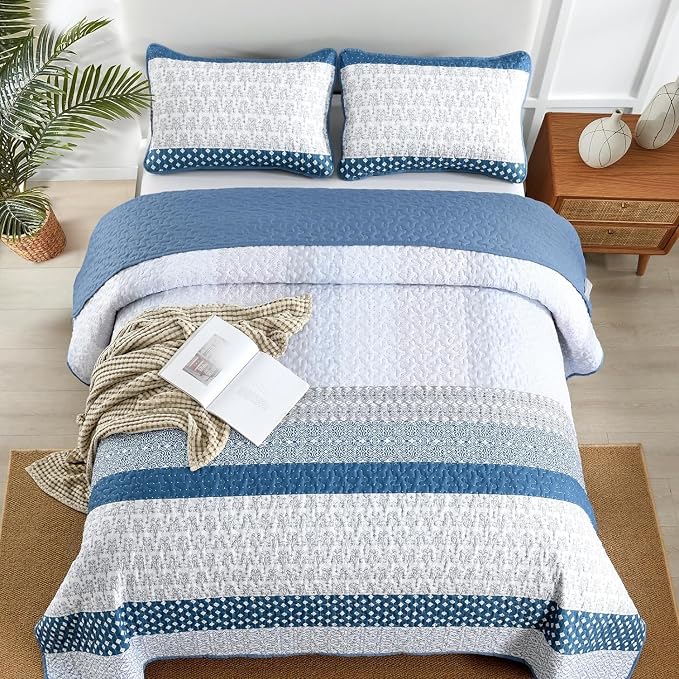 WONGS BEDDING Twin Quilt Bedding Set 2 Piece, Modern Casual Bedroom Decor - Image 3