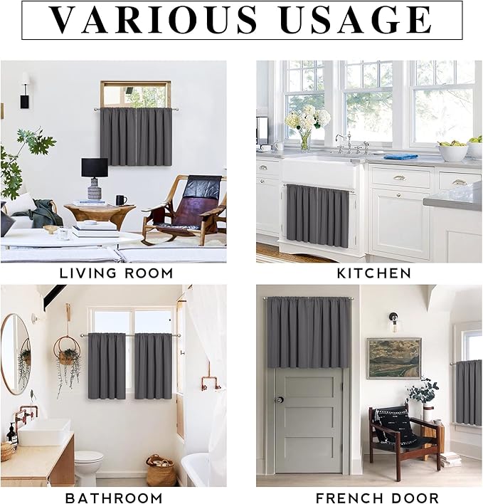 RYB HOME Blackout Curtains for Bedroom Living Room Nursery 72 inches Long | - Image 6