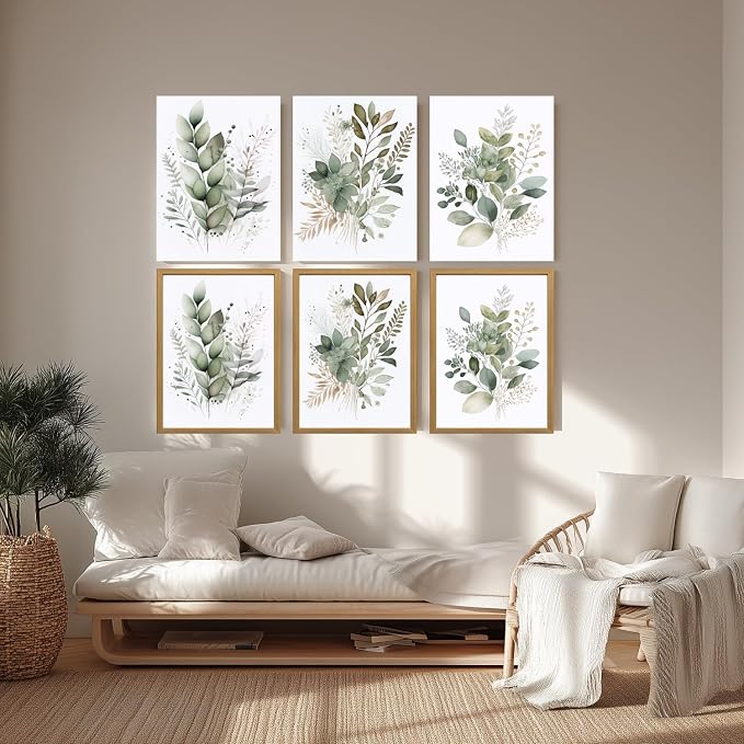 LLEEMPI Framed Sage Green Botanical Wall Art Set of 3, 12x16 Inch Prints | - Image 6