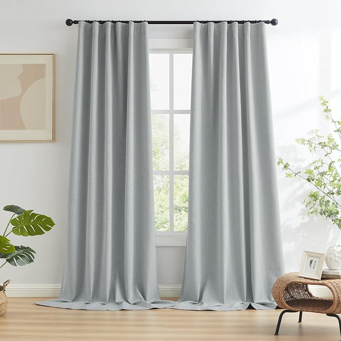 Flax Linen Extra Long Blackout Curtains 132 Inches Long 11 ft - Image 2