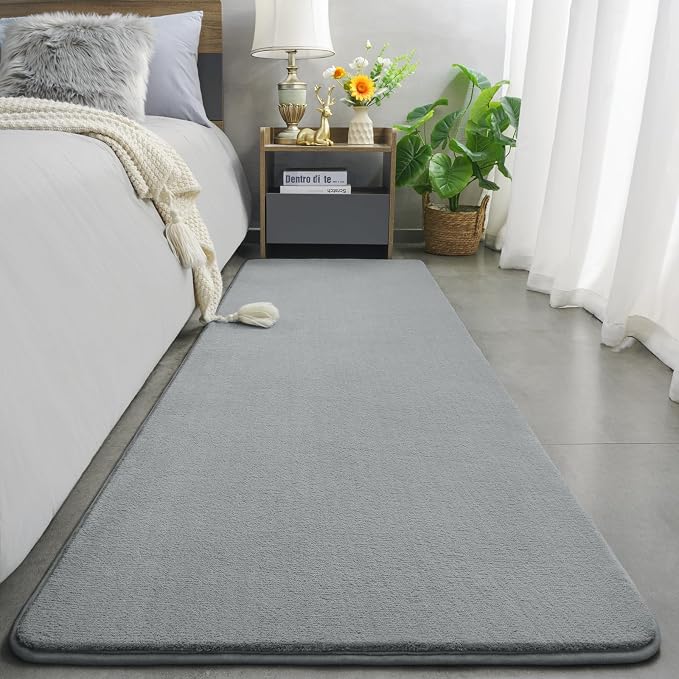 Modern Soft Hallway Runner Rug, 3x10 Feet Washable Long Runner Rugs | Grey - Image 6