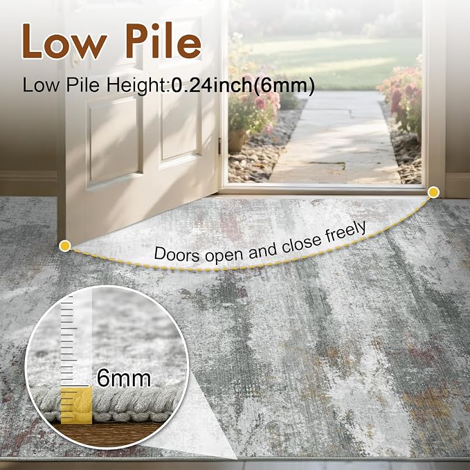 4x6 Ft Abstract Area Rugs for Living Room, Soft Non-Slip Modern Washable Rugs - Image 7