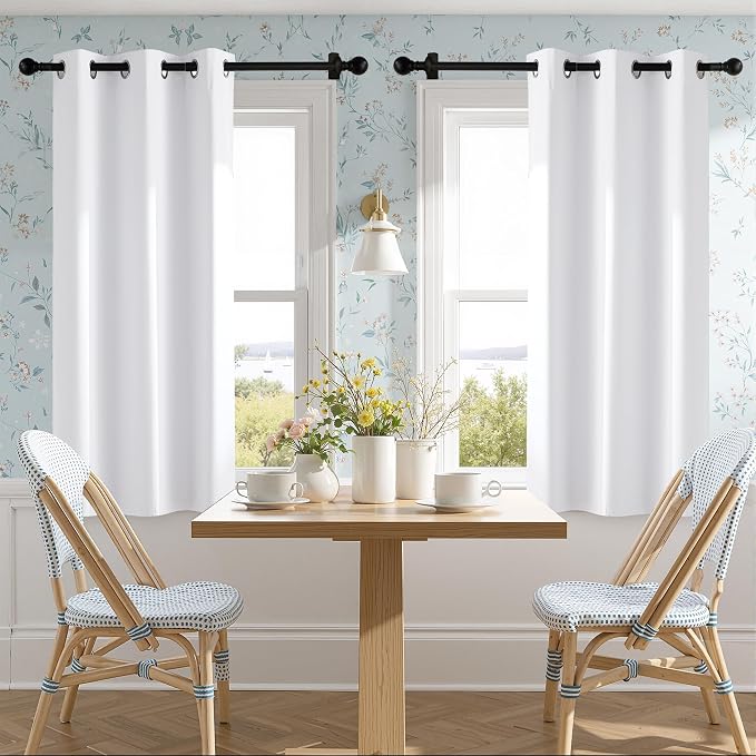 NICETOWN 100% Blackout Window Curtain Panels 48" Length, Snow White, 42 inches - Image 6