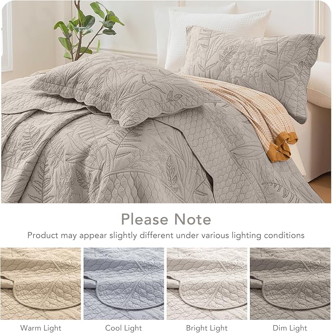 Lady Ann Cal King Bedspreads 118x106, Soft & Lightweight Linen Feel Quilted - Image 7