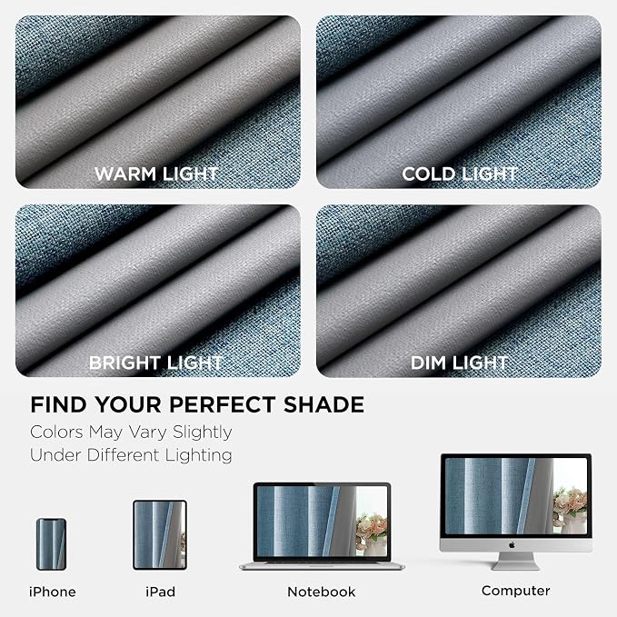 Joydeco Blackout Curtains 72 Inches Long 2 Panels Burg, Room Darkening Curtains - Image 9