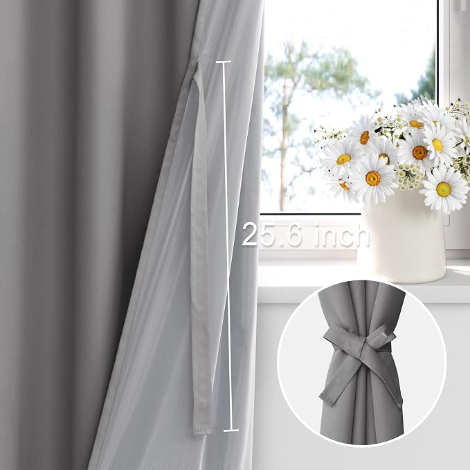 XWZO Total Blackout Curtains 63 Inches Long - Image 3