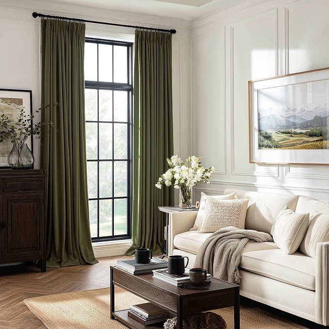 Velvet Pinch Pleated Blackout Curtains 96 Inch Long - Image 2