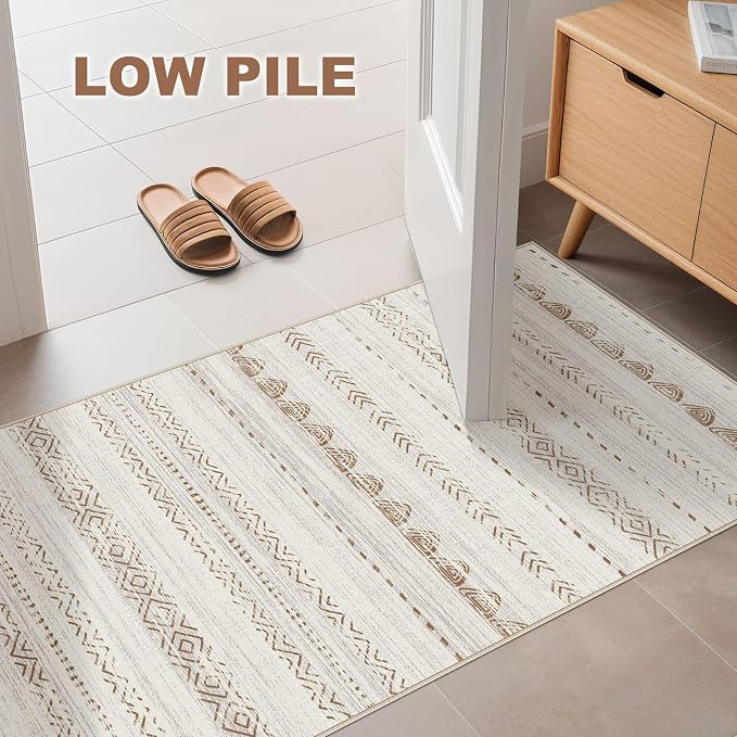 Nakagishi Boho 2x4 Washable Area Rug Non Slip Carpet - Image 6