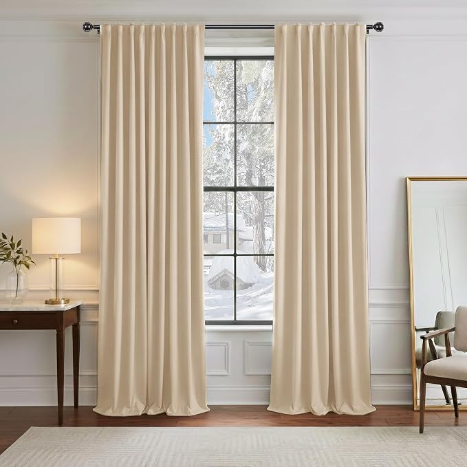 PONY DANCE Black Out Curtains 84 inch Long 2 Panels Burg by PONYDANCE