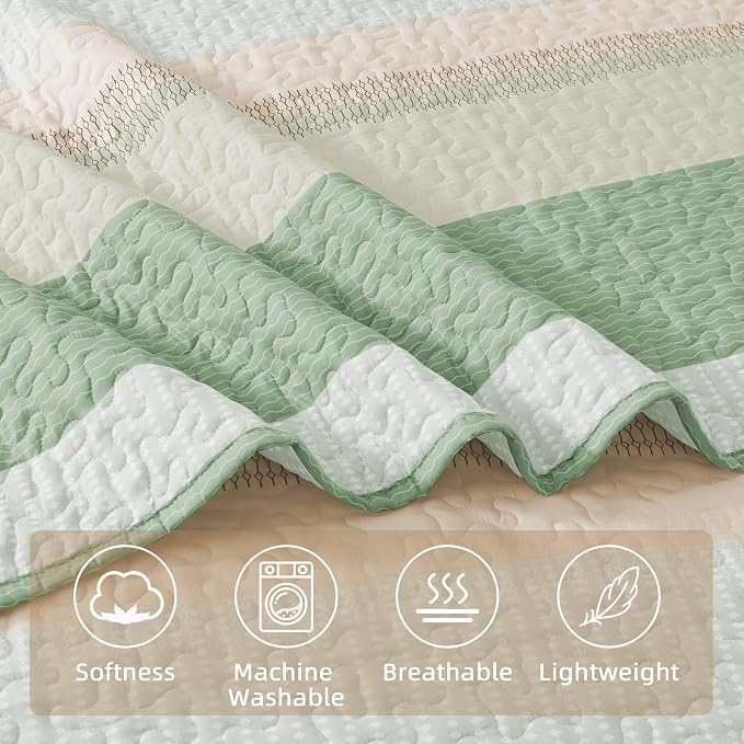 California King Quilt Set Mint Pink, 3 Pieces Bedspreads | Ultra Soft - Image 5