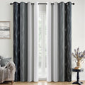 MIULEE Black and Greyish White Ombre Blackout Curtains 52Wx90L Set of 2 | Full by MIULEE