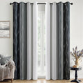 MIULEE Black and Greyish White Ombre Blackout Curtains 52Wx96L Set of 2 | Full by MIULEE