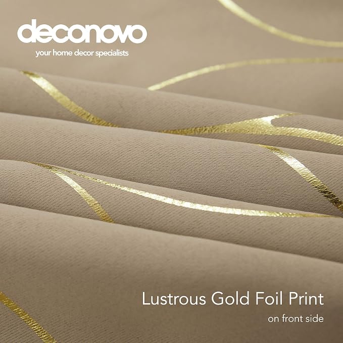 Deconovo Curtains for Living Room, Pattern Blackout Curtains 63 Inches Long | - Image 8