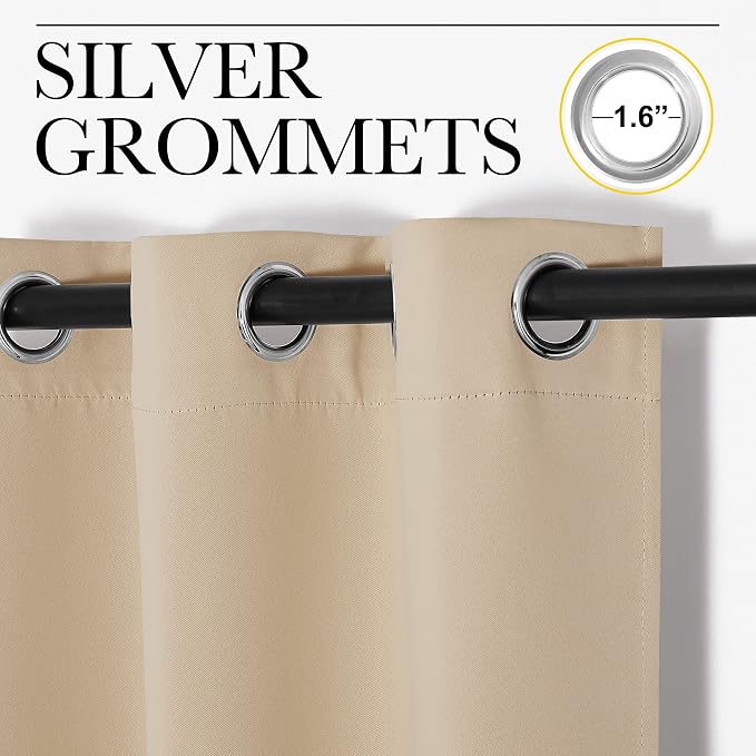NICETOWN Bedroom Blackout Curtains Panels, 1 Pair, 55 inches by 92 Inch - Image 2