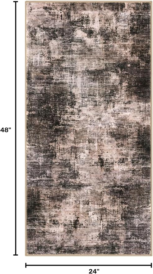 Abstract Runner Rug 2x4 Ft Entryway Rugs Washable Door Mat Indoor Entrance - Image 2