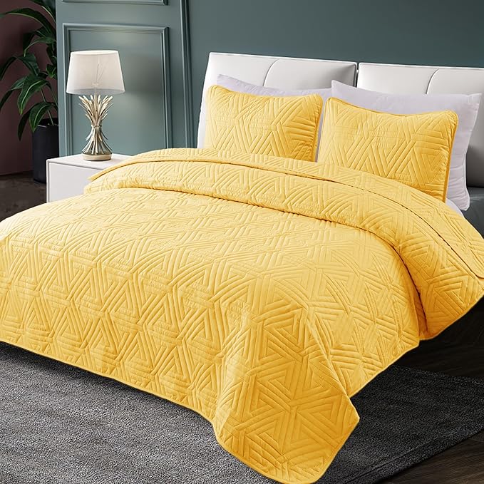 Whale Flotilla Soft Geometric Twin Quilt Set - Image 2