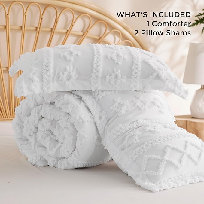 Bedsure Tufted Boho Comforter Set King Size - Image 8