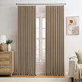 Cappuccino Pinch Pleated 72 Inch Wide Curtains 72 x 95, Thermal Insulated Noise by KEQIAOSUOCAI