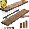 BAYKA Rustic Brown Floating Shelves 22.5in, Wall Mount Wood Shelf | Easy Install by Bayka