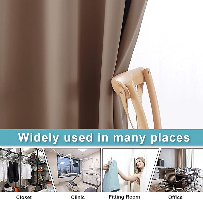 RYB HOME Privacy Curtain for Sliding Glass Door Locker Room Basement Closet | - Image 5