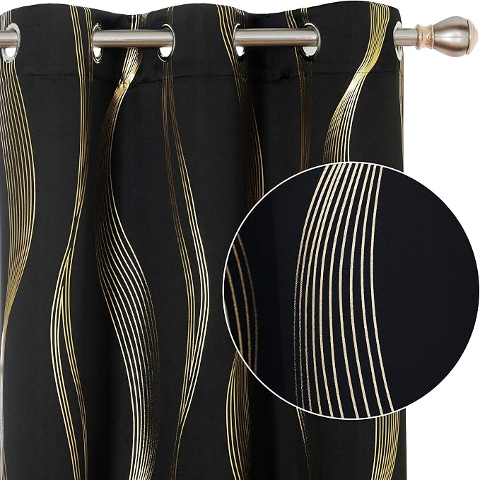 Deconovo Curtains for Living Room, Pattern Blackout Curtains 84 Inches Long | by Unknown