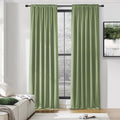 Sage Green Curtains 96 Inch Length Thermal Insulated Room Darkening Blackout by DONREN