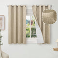 Linen Blackout Curtains 45 Inches Long, 2 Panels Each 52 Wide Burlap | Thermal by Lajode