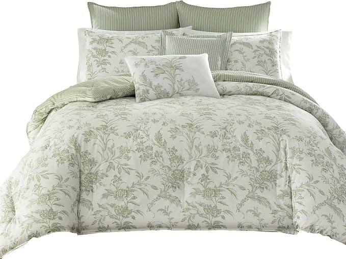 Laura Ashley - Twin Comforter Set, Soft & Reversible Cotton Bedding, Medium - Image 4