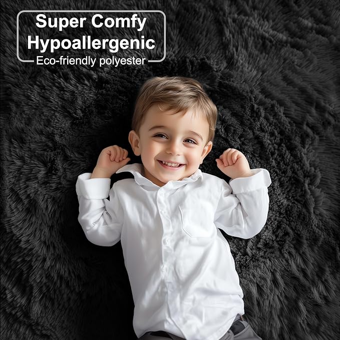4x6 Ft Fluffy Bedroom Rugs, Shaggy Carpet | Indoor Nursery Rugs - Image 7