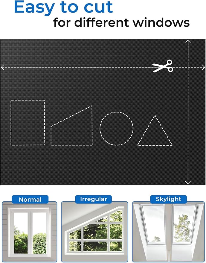 Blackout Curtains Portable 24”x60” No Drill Black Out Window Cover | 100% - Image 5