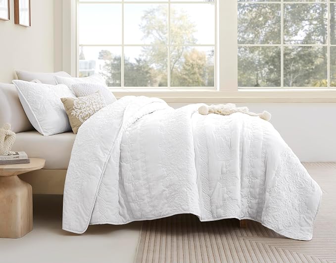 B2EVER Boho White Quilt Queen Size Bedding Sets - Image 2