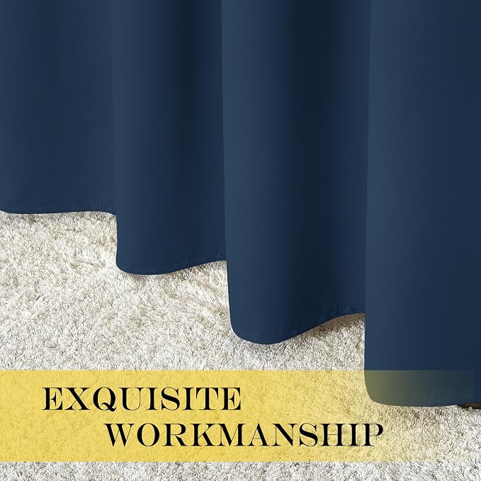 NICETOWN Moroccan Blue Blackout Curtains 84 inch Length, Grommet Top Room - Image 5