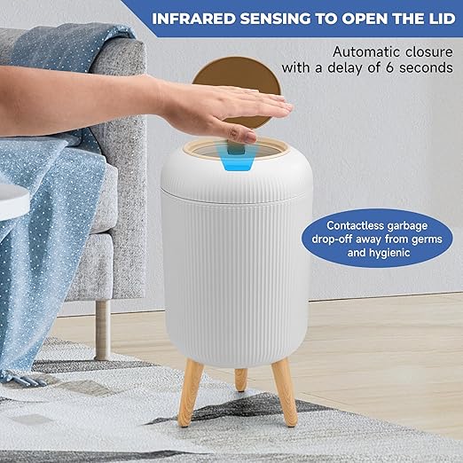 Pukomc 2 Pack Automatic Trash Can 12L /3 Gallon and 10L /2.64 Gallon | Bathroom - Image 4