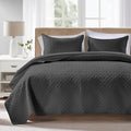 FLYMME King Size Quilt Bedding Set Black Lightweight Bedspreads Set, Modern by FLYMME