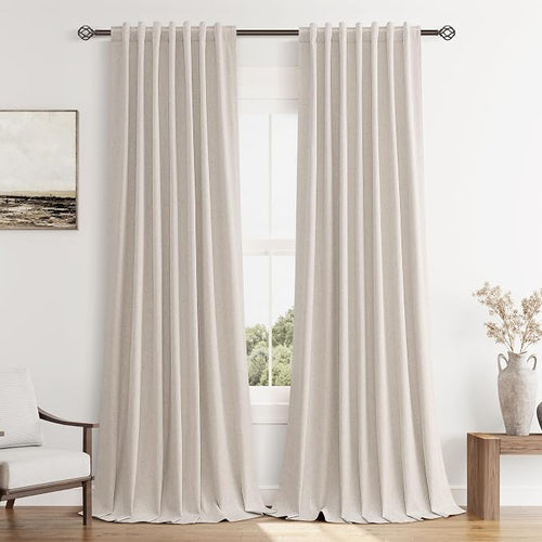 100% Blackout Curtains 120 Inch Length 2 Panels Set by Guken