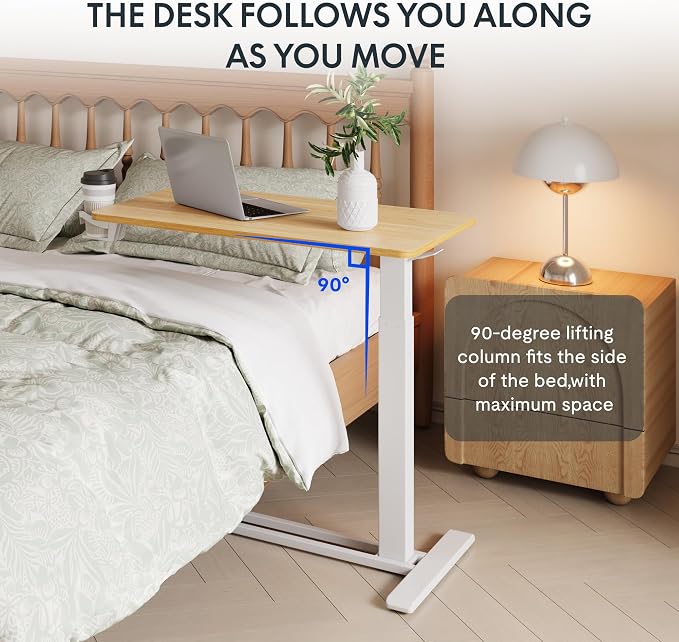 FLEXISPOT H7 32" Pneumatic Height-Adjustable Overbed Table - Image 6