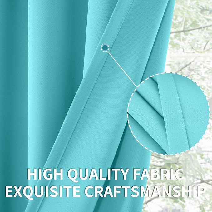 BGment Aqua Curtains 63 Inch Length - Image 5