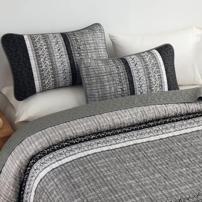 Cottolester Full Quilt Bedding Set, Lightweight Microfiber Bedspread Coverlet - Image 3