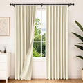 Etherealveil Beige Pinch Pleated Blackout Curtains 2 Panels 52"x102" | Back Tabs by Etherealveil