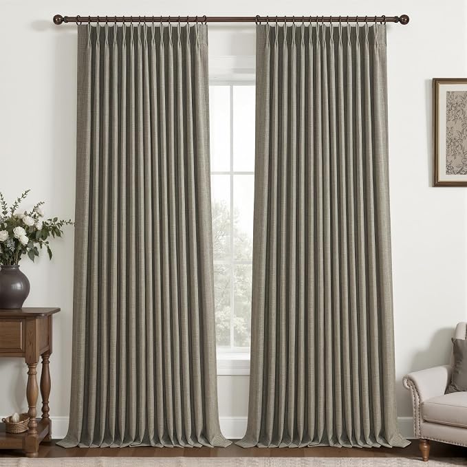 Sepia Ebony Blackout Curtains 86 Inches Long by PleatedDrapes