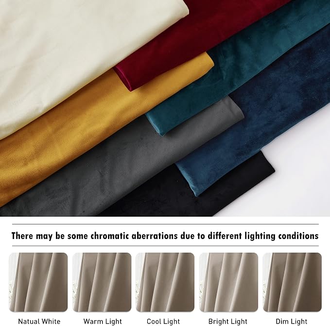 RYB HOME Velvet Curtains 120 inches Long, Extra Long High Ceiling Curtains | - Image 7