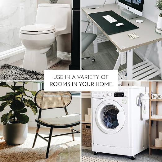 iDesign Small Plastic Bathroom Trash Can, Slim Rectangle, Frost | Bedroom - Image 6