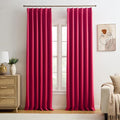 Hot Pink Drapes Room Darkening Curtains, Pinch Pleat by KEQIAOSUOCAI