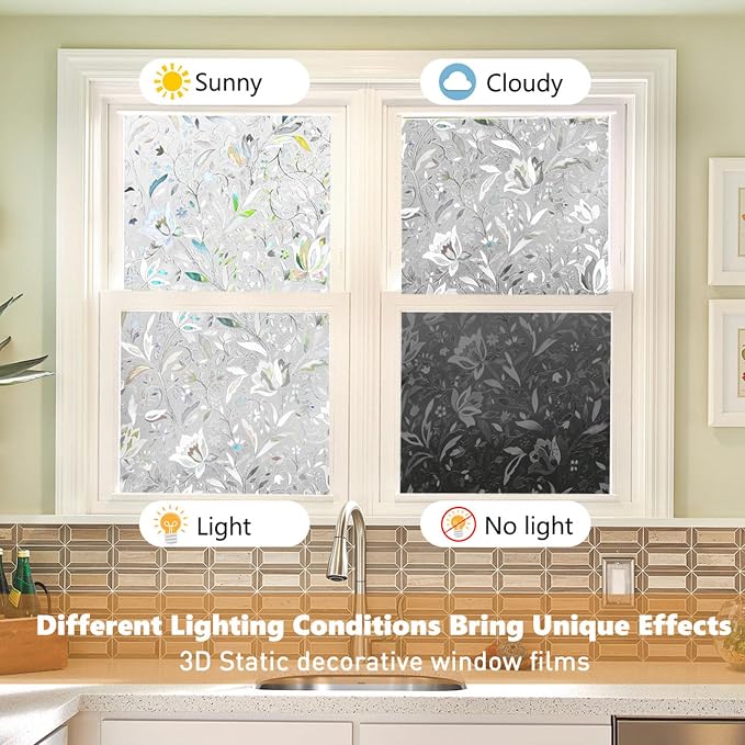 Kromapolis Privacy Window Film, Stained Glass Decorative, 11.8″ x 78.7″ | - Image 7