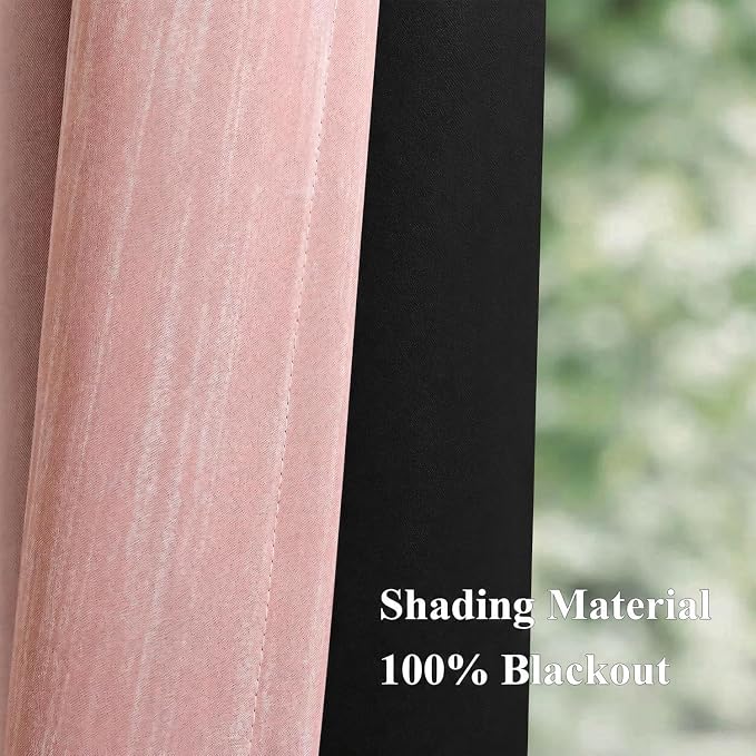 MIULEE Pink and Greyish White Ombre Blackout Curtains 52Wx84L Set of 2 | Full - Image 8