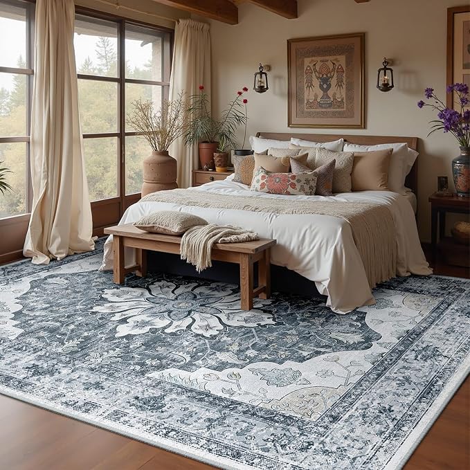 RELEANY Washable Area Rug, Large 10'x12', Water Repellent, Pet Friendly - Image 3