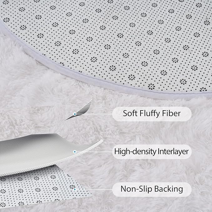 Goideal Fluffy Bedroom Rug, Small Oval Area Rugs, 2.6 x 5.3 Feet - Image 6